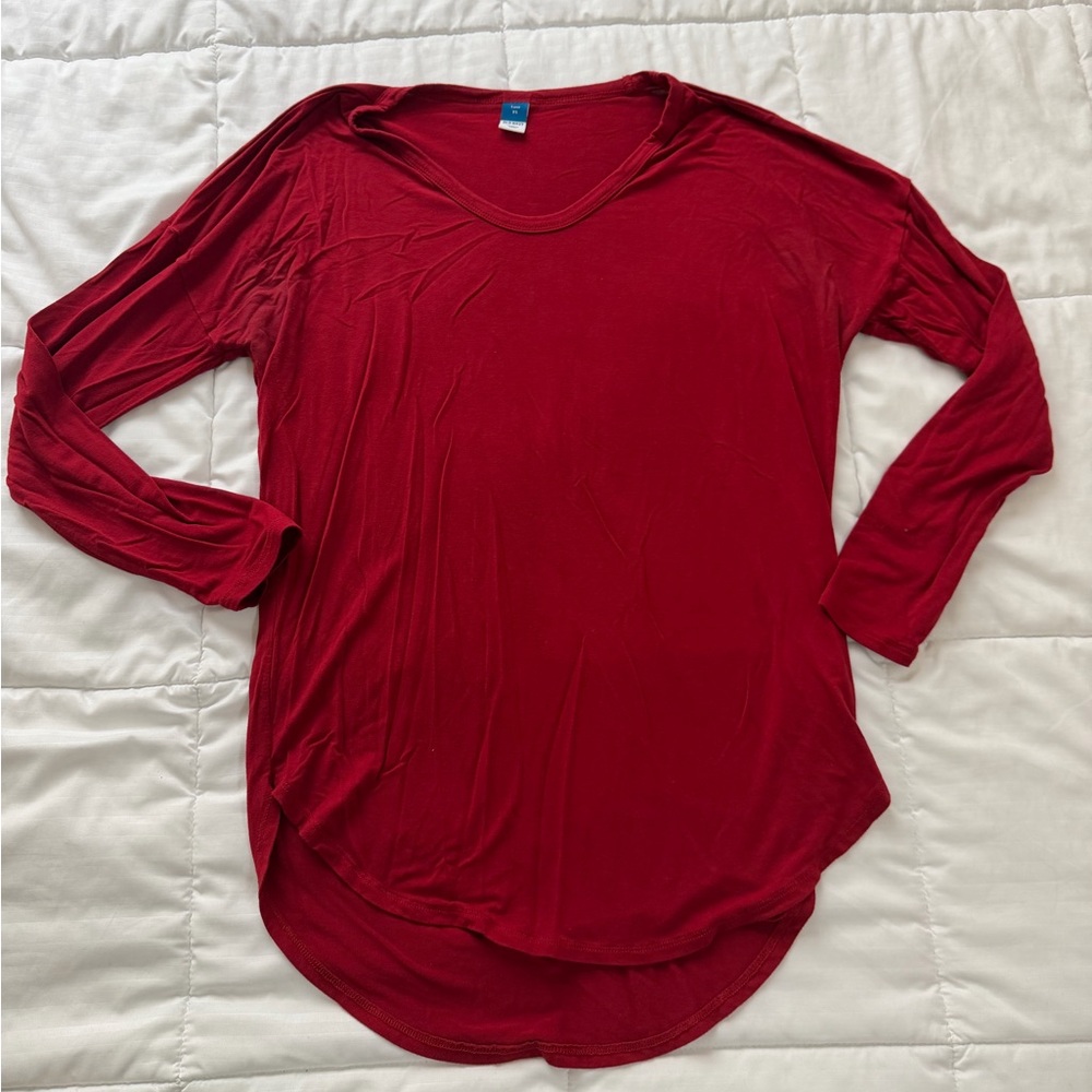 Old Navy Women's Red Long Sleeve Tee
